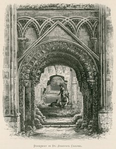 Glastonbury Abbey, døråpning i St Joseph