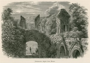 Glastonbury Abbey, interiør, fra vest av Alexander Francis Lydon