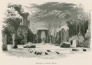 Netley Abbey, interiør, ser mot vest av Alexander Francis Lydon