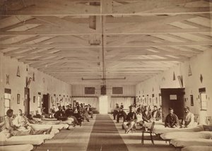 Armory Square Hospital, interiøret i avdeling K, ca. 1863. av Alexander Gardner.