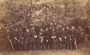 General McClellan og stab, ca. 1863. av Alexander Gardner.