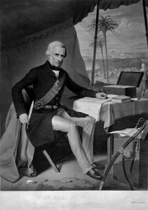The Hero of Lucknow (stippgravering, farget)