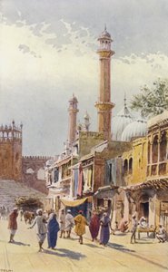 En gate i Delhi, ser mot Jumma Musjid av Alexander Henry Hallam Murray