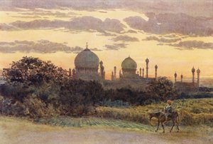Solnedgang bak Ibrahim Roza, Bijapur