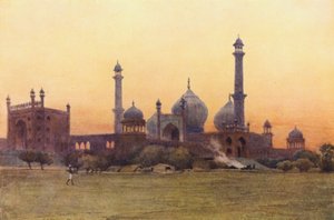 Jumma Musjid, Delhi, ved solnedgang av Alexander Henry Hallam Murray
