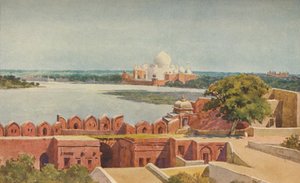 Taj fra fortet, Agra, c1880 1905. av Alexander Henry Hallam Murray