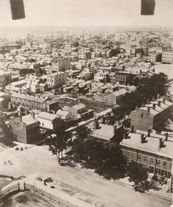 Utsikt sørvest fra kuppelen til tinghuset i Chicago, 1858