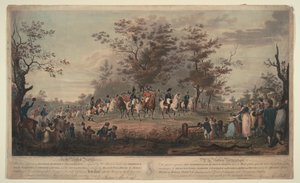 Prins Regent, Vilhelm III av Preussen, Alexander I, General Blücher og Hetman Platov anmelder tropper av Alexander Ivanovich Sauerweid
