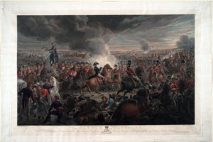 Slaget ved Waterloo - Sauerweid, Alexander Ivanovich (1783-1844) - 1819 - Etsning, akvarell - 61,6x91,3 - Privat samling av Alexander Ivanovich Sauerweid