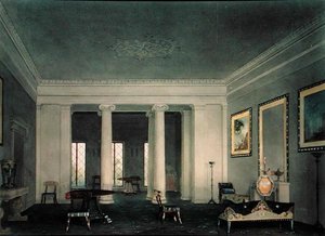 Gresk Revival Double Parlor, ca. 1845 (akvarell på papir)