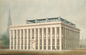 Forslag til Astor House Park Hotel, New York-perspektiv, ca. 1830-34.
