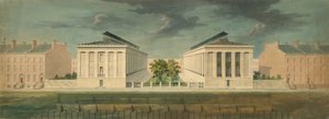 Uutført design for Cross-Block Terrace Development perspektiv, ca. 1831.