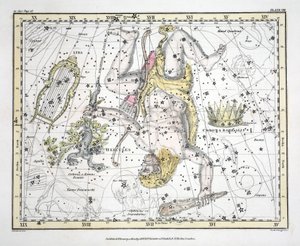 The Constellations (Plate VIII) Corona Borealis, Hercules and Cerberus, Lyra, fra 