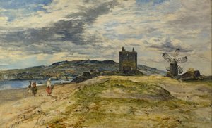 Broughty Castle, ca. 1860 (olje på panel) av Alexander Jnr. Fraser