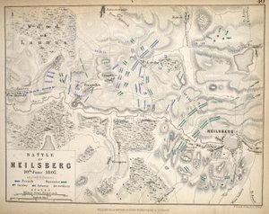 Kart over Heilsberg, utgitt av William Blackwood and Sons, Edinburgh og London, 1848 (håndfarget gravering)