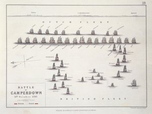 Plan for slaget ved Camperdown, 11. oktober 1797, ca. 1830-årene av Alexander Keith Johnston