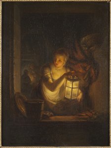 En kvinne med en lykt, 1818 av Alexander Lauréus