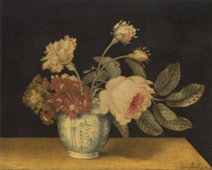 Blomster i en Delftkrukke