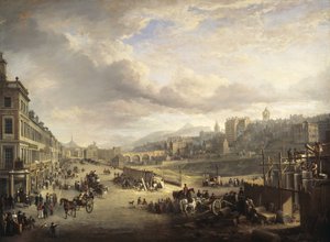 London, Princes Street. Byggestart av den senere hovedbygningen til "Royal Institution of Great Britain"