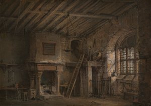 Scenedesign for Heart of Midlothian; Tolbooth av Alexander Nasmyth