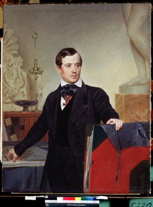""Portrett av maleren og arkitekten Alexander Briullov (Alexander Brioullov) (1798-1877)"" Maleri av Karl Briullov (Brioullov) (1799-1852) Statens russiske museum St. Petersburg