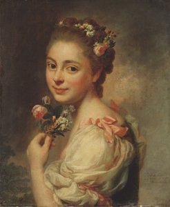 Marie Suzanne Giroust Roslin (1734-1772), fransk maler og pastellkunstner, kone til kunstneren - Marie-Suzanne, kunstnerens kone, av Roslin, Alexander (1718-1793). pastell på silke