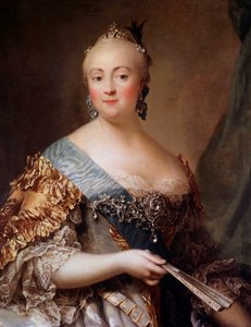 Portrett av Elisabeth Petrovna (1709-1762), keiserinne av Russland under navnet Elisabeth Iere, datter av Peter den store. Maleri av Alexander Roslin (1718-1793) Eremitasjemuseet fra 1700-tallet, St. Petersburg - Portrett av Elizabeth Petrovna (1709-1)