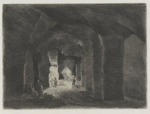 Underjordisk tunnelsystem i Sint Pietersberg i Maastricht Pres de la Meuse, 11 Eaux-Fortes (serietittel)