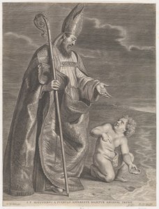 Saint Augustine, viser seg for et barn på en strand, ca. 1662-95., ca. 1662-95. av Alexander Voet