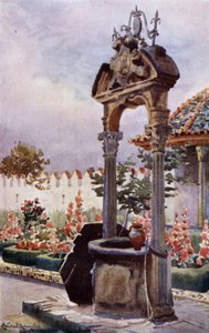 I en hage i Andalusia (farge litho)