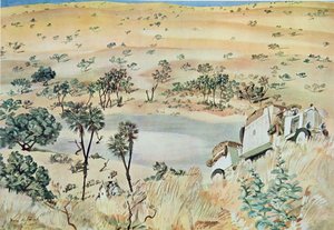 Etterlater en Kpro (Cuvette) i Tehad-regionen, fra Drawings and Paintings of Africa, henrettet under Citroen Center Africa-ekspedisjonen, andre Haardt Audouin-Dubreuil-oppdraget, pub. Paris, 1927 av Alexander Yakovlev