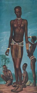 Daboa, ung jente Sara (Fort Archambault), fra Drawings and Paintings of Africa, henrettet under Citroen Center Africa-ekspedisjonen, andre Haardt Audouin-Dubreuil-oppdraget, pub. Paris, 1927 (kol