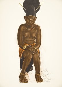 Napudre, kone til Tuba (Niangara) Haut Ouelle, fra Drawings and Paintings of Africa, henrettet under Citroen Center Africa-ekspedisjonen, andre Haardt Audouin-Dubreuil-oppdraget, pub. Paris, 1927 (
