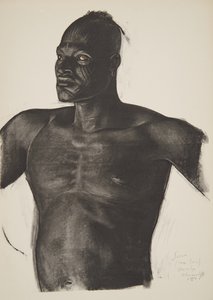 Sara the Tracker (Bahr Ouandja), fra Drawings and Paintings of Africa, henrettet under Citroen Center Africa-ekspedisjonen, andre Haardt Audouin-Dubreuil-oppdraget, pub. Paris, 1927