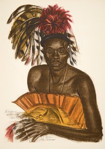 Tuba, sjef Matchaga (Niangara (Haut Ouelle), fra Drawings and Paintings of Africa, henrettet under Citroen Center Africa-ekspedisjonen, andre Haardt Audouin-Dubreuil-oppdraget, pub. Paris, 1927 (co.