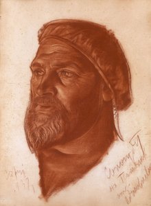 Portrett av arkitekten Leonid Romanovich Sologub 1884-1956, 1933