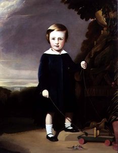 Portrett av et barn med en tretopp av Alexander Young
