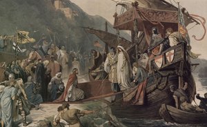 Keiser Frederick II mottar i Stolzenfels sin brud Isabella av Alexander Zick