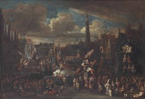 Ommegangen i Antwerpen ved Meir av Alexander van Bredael