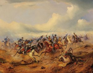 En scene fra den ungarske revolusjonen 1848-1849, ca. 1850.