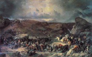 Army of Alexander Suvorov krysser St Gotthard-passet, september 1799 1800-tallet.