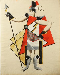 Kostymedesign for stykket The Invisible Lady, 1924 av Alexandra Alexandrowna Exter