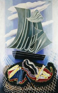 Båten; Le Bateau, ca. 1936 (olje på lerret) av Alexandra Alexandrowna Exter