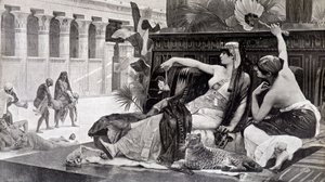 Cleopatra prøver gift på undersåttene sine - av Cabanel