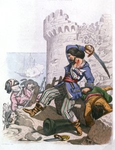 Grammont, fransk pirat, ca. 1850 (gravering) av Alexandre (after) Debelle
