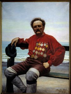 Portrett av redningsmannen Onesime Frebourg (1853-1923) Maleri av Alexander Bertin (? -1930) 1901 Fecamp, Newfoundland Museum av Alexandre Bertin