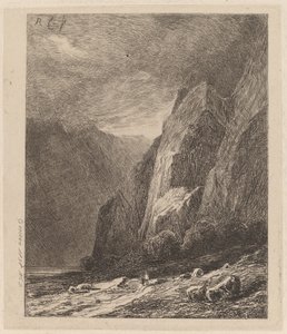 Klipper i en storm av Alexandre Calame