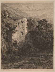 Forfallent hus av Alexandre Calame