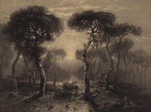 Landskap med trær av Alexandre Calame