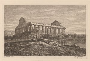 Ruiner ved Paestum av Alexandre Calame